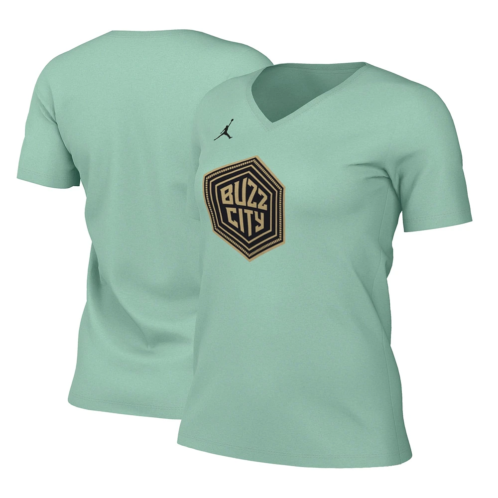 Women's Nike Mint Charlotte Hornets 2022/23 City Edition Essential V-Neck T-Shirt