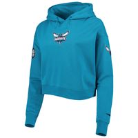 Women's Pro Standard Teal Charlotte Hornets Classic Fleece Cropped Pullover Hoodie