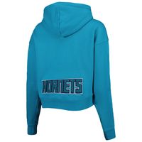 Women's Pro Standard Teal Charlotte Hornets Classic Fleece Cropped Pullover Hoodie