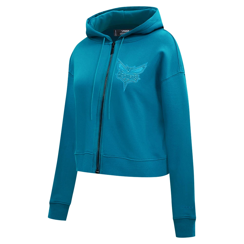 Sweat à capuche fermeture éclair triple ton sur Pro Standard Charlotte Hornets pour femmes, bleu sarcelle