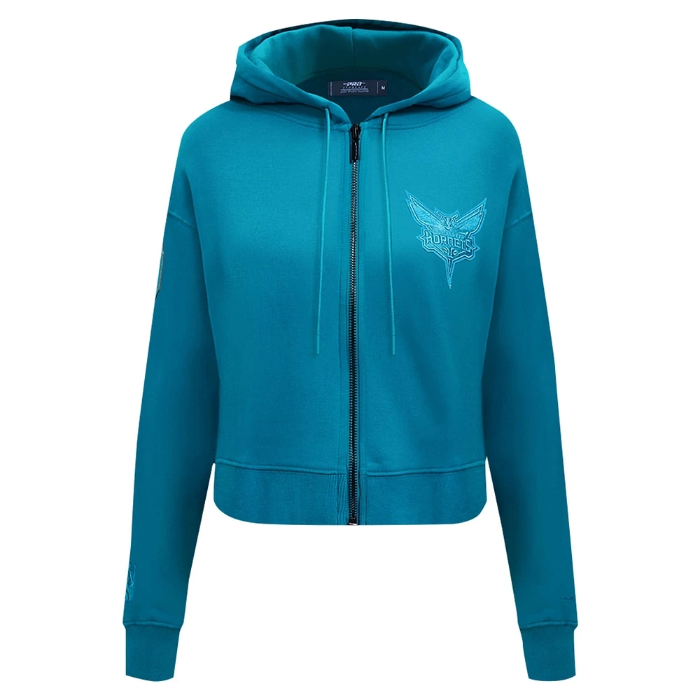 Sweat à capuche fermeture éclair triple ton sur Pro Standard Charlotte Hornets pour femmes, bleu sarcelle