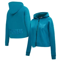 Women's Pro Standard Teal Charlotte Hornets Triple Tonal Full-Zip Hoodie