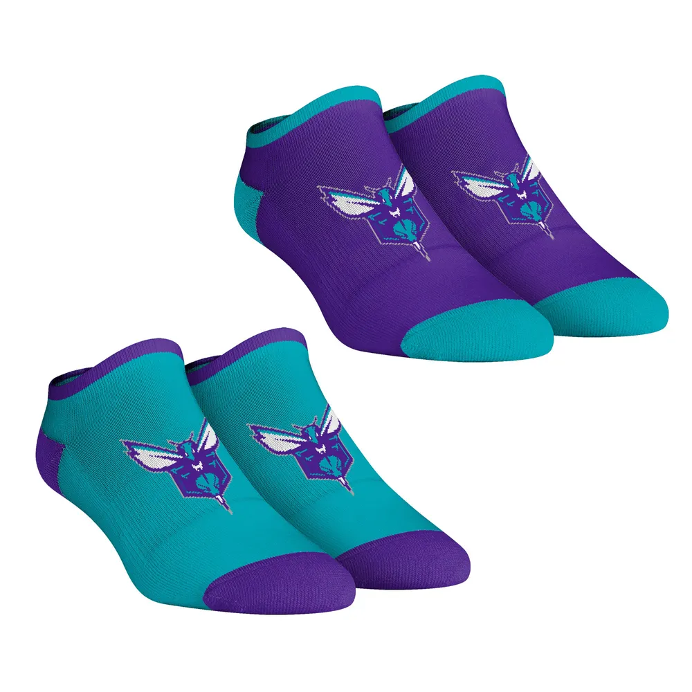 Women's Rock Em Socks Charlotte Hornets Core Team 2-Pack Low Cut Ankle Sock Set