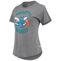 Women's Sportiqe Heathered Gray Charlotte Hornets Tri-Blend Phoebe T-Shirt