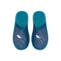 Youth FOCO Charlotte Hornets Scuff Wordmark Slide Slippers