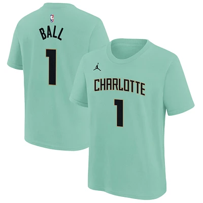 Youth Jordan Brand LaMelo Ball Mint Charlotte Hornets 2024/25 City Edition Name & Number T-Shirt