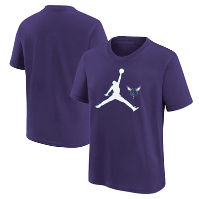 T-shirt violet avec logo Jordan Brand pour jeunes Charlotte Hornets