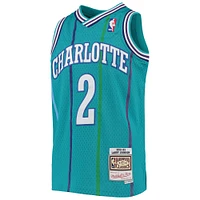 Youth Mitchell & Ness Larry Johnson Teal Charlotte Hornets 1992/93 Hardwood Classics Swingman Jersey