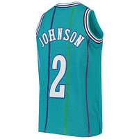 Youth Mitchell & Ness Larry Johnson Teal Charlotte Hornets 1992/93 Hardwood Classics Swingman Jersey