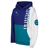 Youth  Purple Charlotte Hornets Splash Pullover Hoodie