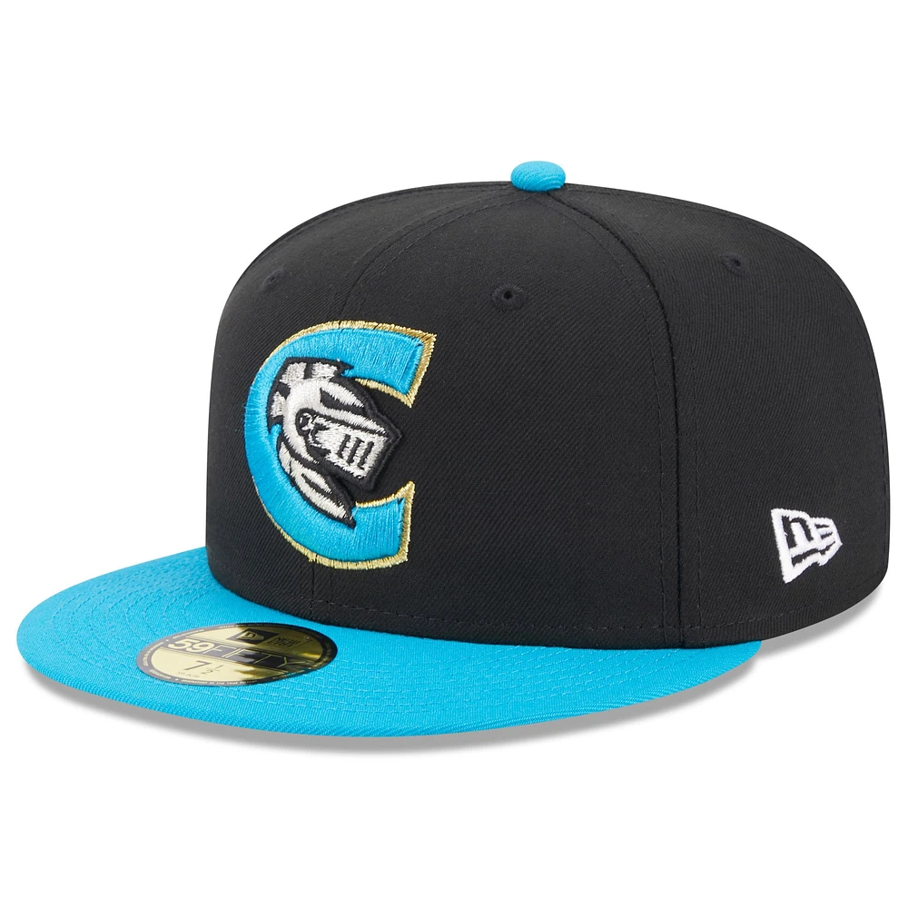 Casquette ajustée 59FIFTY avec logo alternatif Charlotte Knights de la collection authentique pour homme New Era noire