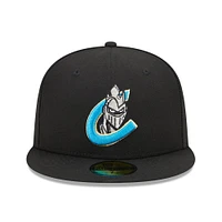 Casquette ajustée 59FIFTY Charlotte Knights Marvel x Minor League New Era pour homme, noire