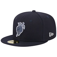 Casquette ajustée 59FIFTY Charlotte Knights Black Hornets New Era pour homme, bleu marine