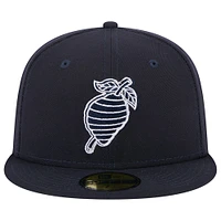 Casquette ajustée 59FIFTY Charlotte Knights Black Hornets New Era pour homme, bleu marine