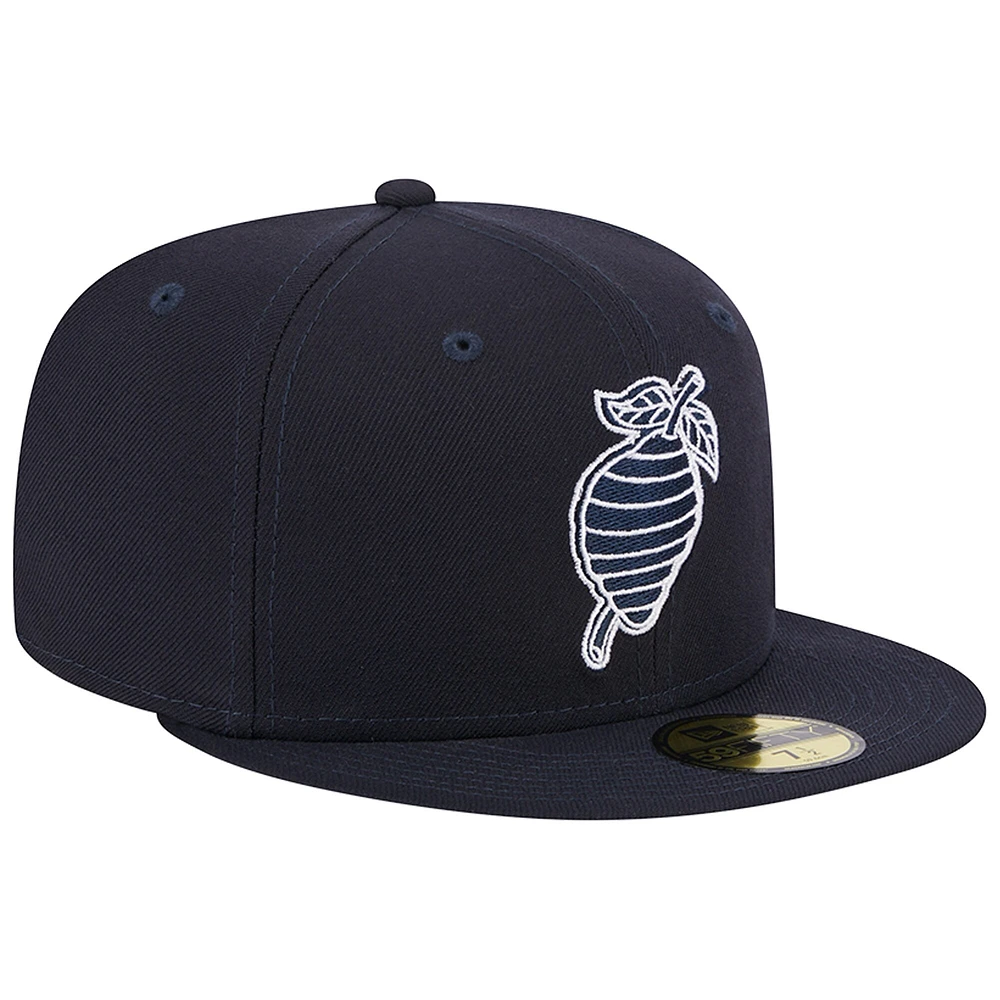 Casquette ajustée 59FIFTY Charlotte Knights Black Hornets New Era pour homme, bleu marine