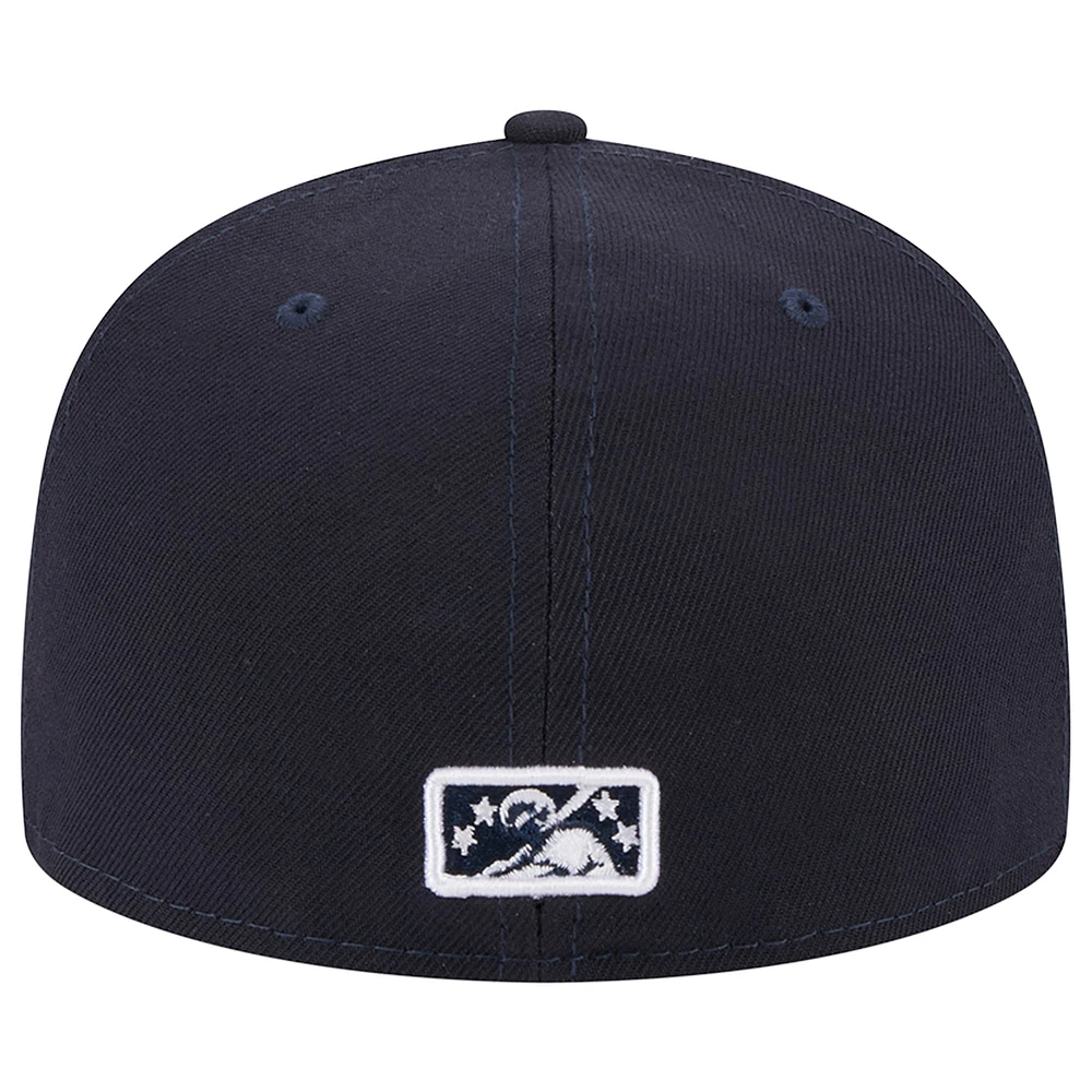 Casquette ajustée 59FIFTY Charlotte Knights Black Hornets New Era pour homme, bleu marine