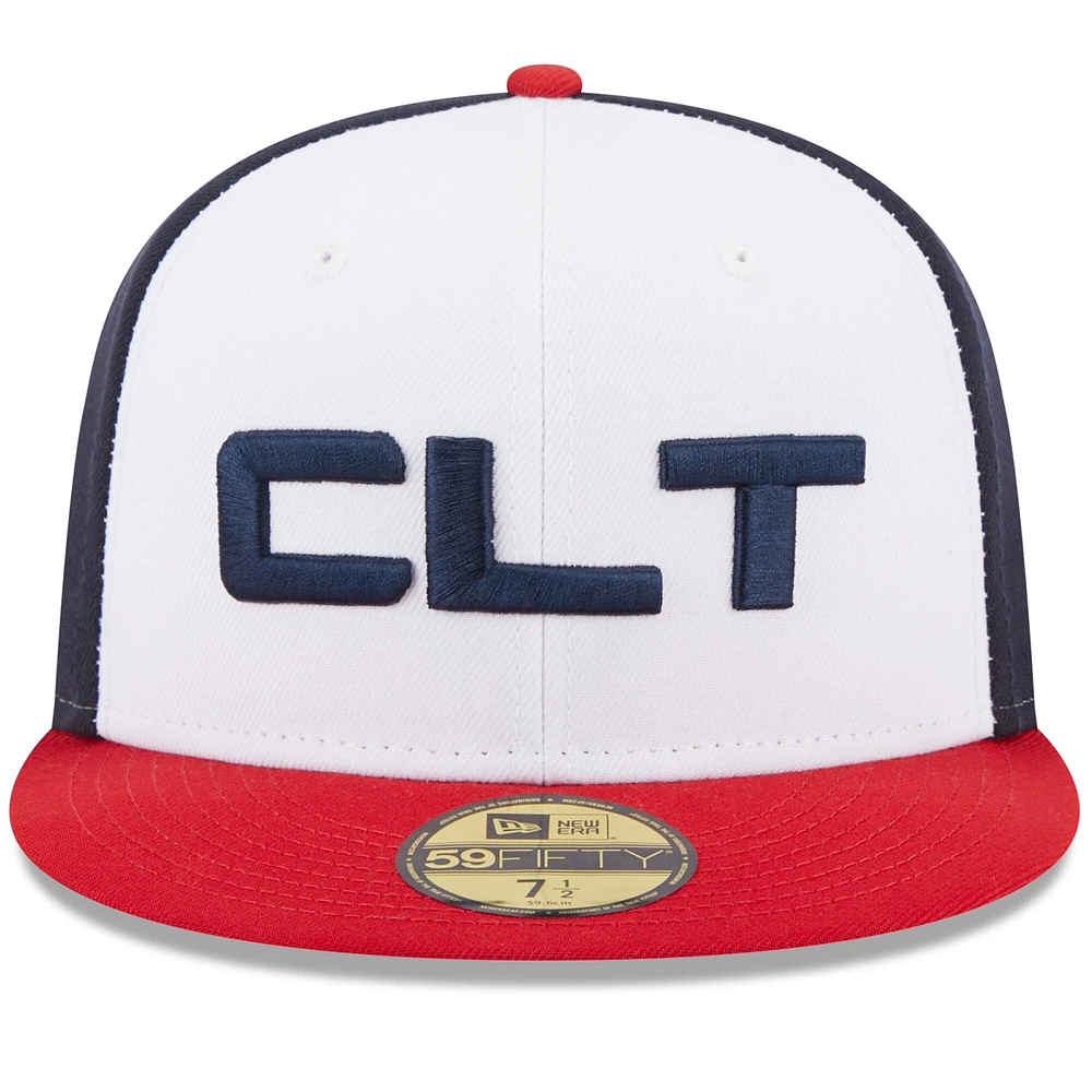 Men's New Era White Charlotte Knights Authentic Collection Alternate Logo 59FIFTY Fitted Hat