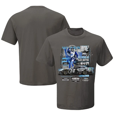 T-shirt à damier pour homme, vainqueur de la course Cook Out Southern 500 Briscoe 2024, Charcoal Sports