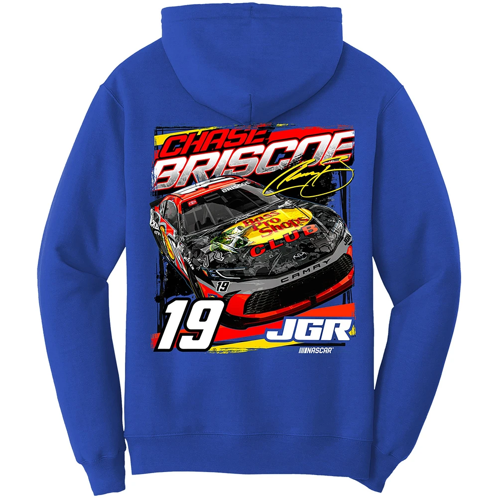 Men's Joe Gibbs Racing Team Collection Royal Chase Briscoe Bass Pro Shops Car Pullover Hoodie