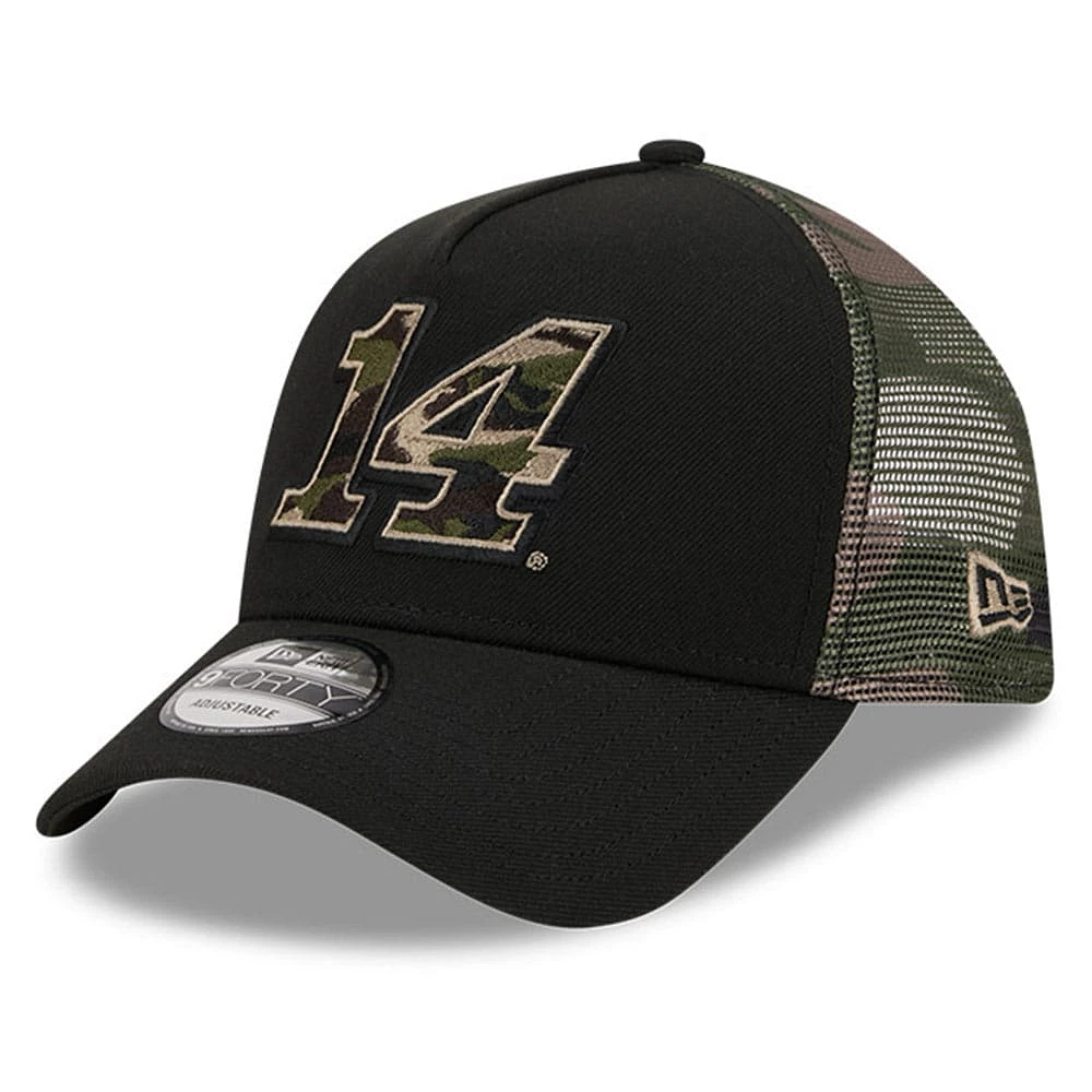 Men's New Era  Black Chase Briscoe  Camo 9FORTY A-Frame Trucker Adjustable Hat