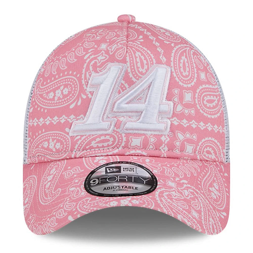 Casquette réglable rose Chase Briscoe 9FORTY A-Frame Trucker Paisley New Era pour hommes