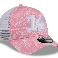 Casquette réglable rose Chase Briscoe 9FORTY A-Frame Trucker Paisley New Era pour hommes