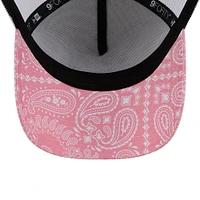 Casquette réglable rose Chase Briscoe 9FORTY A-Frame Trucker Paisley New Era pour hommes