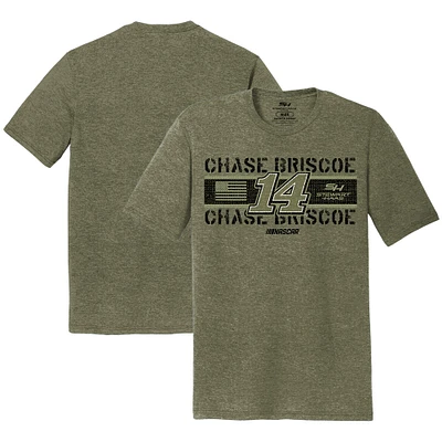 T-shirt tri-mélange vert Chase Briscoe Flag de la collection Stewart-Haas Racing Team pour hommes