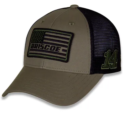 Chase Briscoe Stewart-Haas Racing Team Collection Tonal Flag Snapback Adjustable Hat - Olive/Black