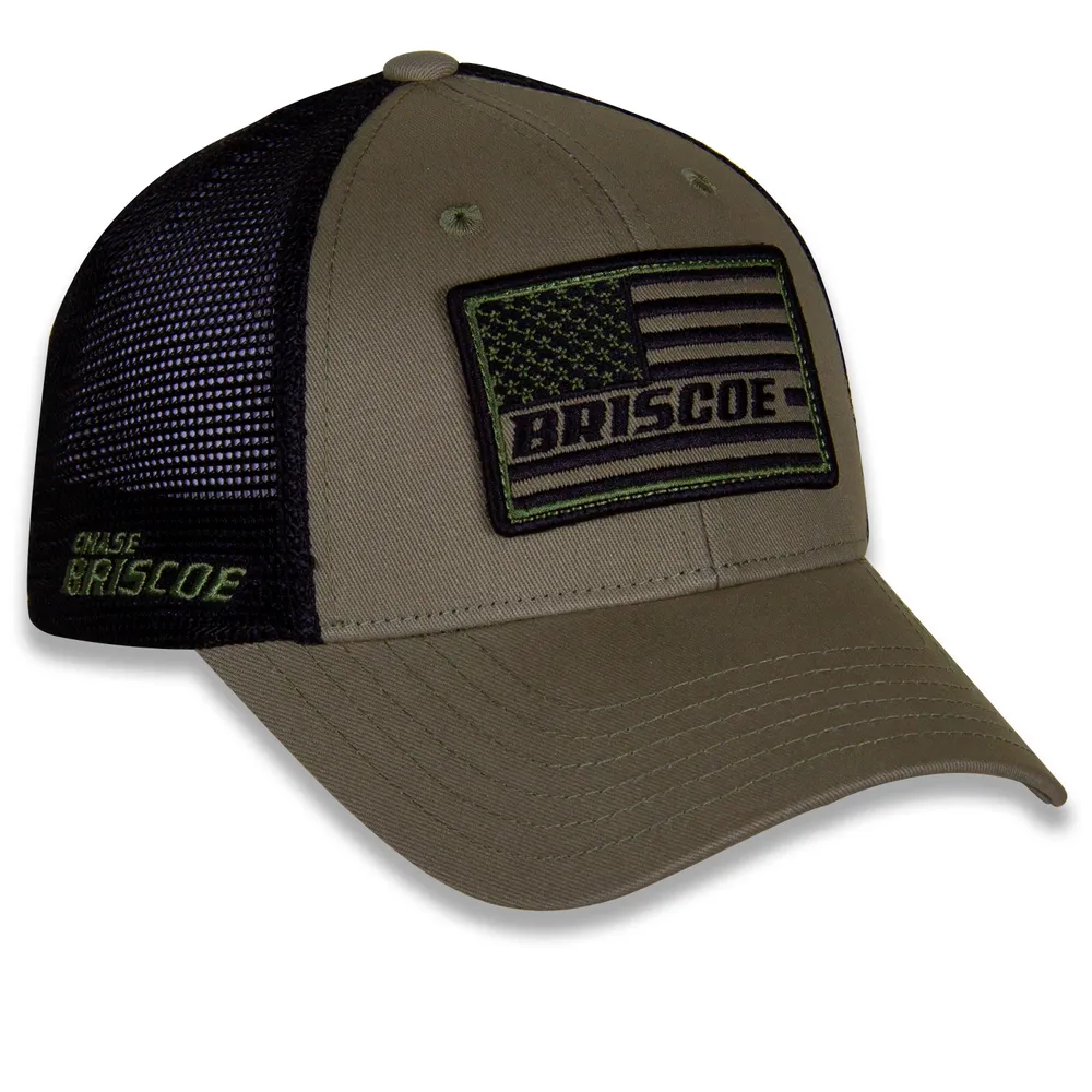 Men's Stewart-Haas Racing Team Collection Olive/Black Chase Briscoe Tonal Flag Snapback Adjustable Hat