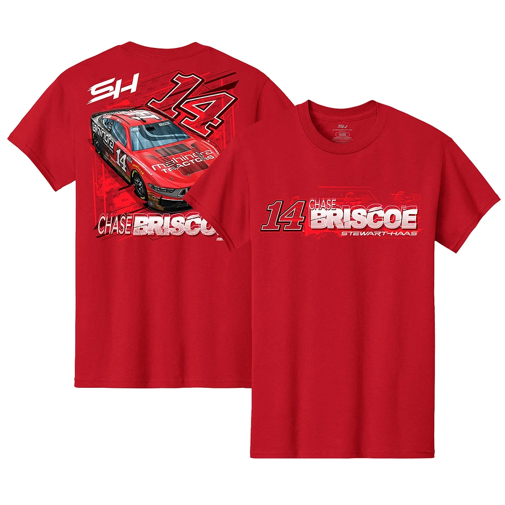 T-shirt de voiture rouge Chase Briscoe la collection Stewart-Haas Racing Team pour hommes