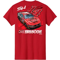 T-shirt de voiture rouge Chase Briscoe la collection Stewart-Haas Racing Team pour hommes