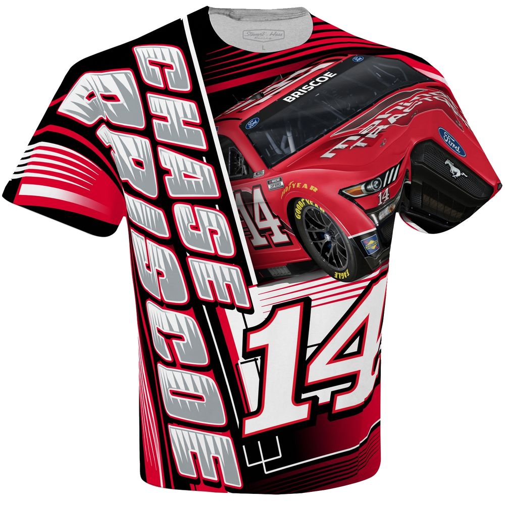 Men's Stewart-Haas Racing Team Collection White Chase Briscoe Haas Tooling Sublimated Dynamic Total Print T-Shirt