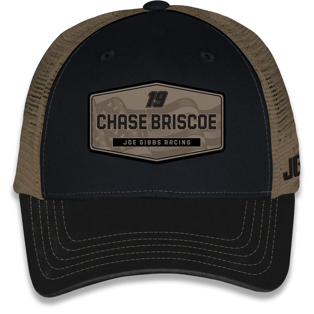 Unisex Checkered Flag Sports Black Chase Briscoe  Flag Trucker Adjustable Hat