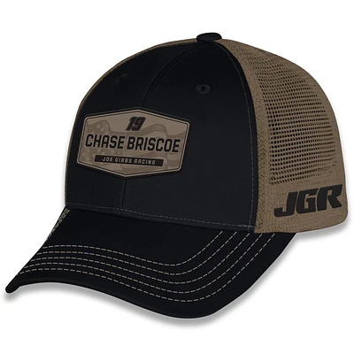 Unisex Checkered Flag Sports Black Chase Briscoe  Flag Trucker Adjustable Hat