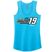 Women's Joe Gibbs Racing Team Collection Turquoise Chase Briscoe Tri-Blend Name & Number Tank Top