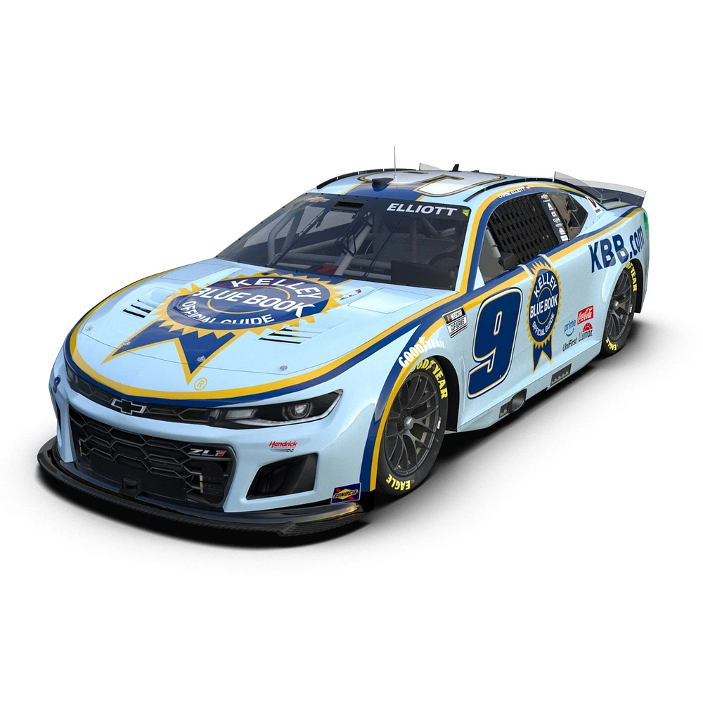 Action Racing Chase Elliott 2025 #9 Kelley Blue Book 1:24 Color Chrome Die-Cast Chevrolet Camaro