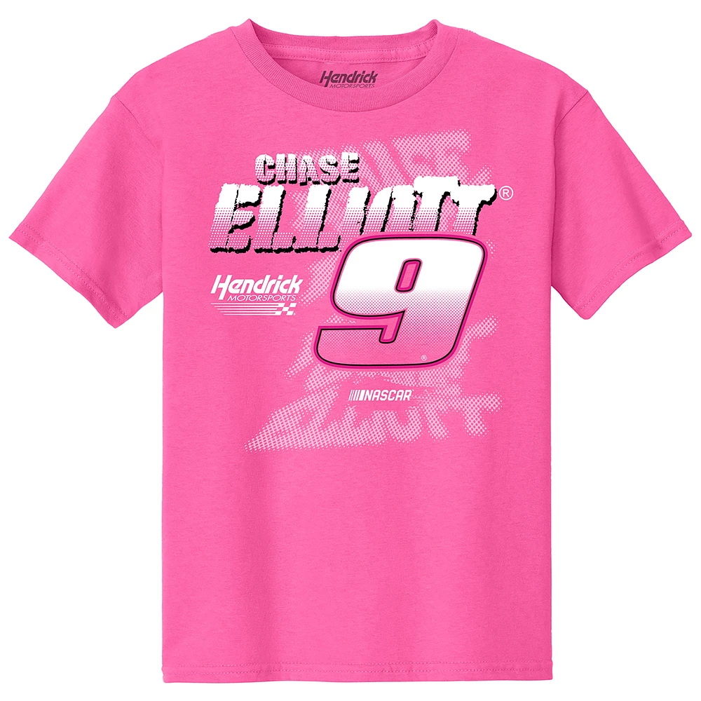 Girls Youth Hendrick Motorsports Team Collection  Pink Chase Elliott Car T-Shirt