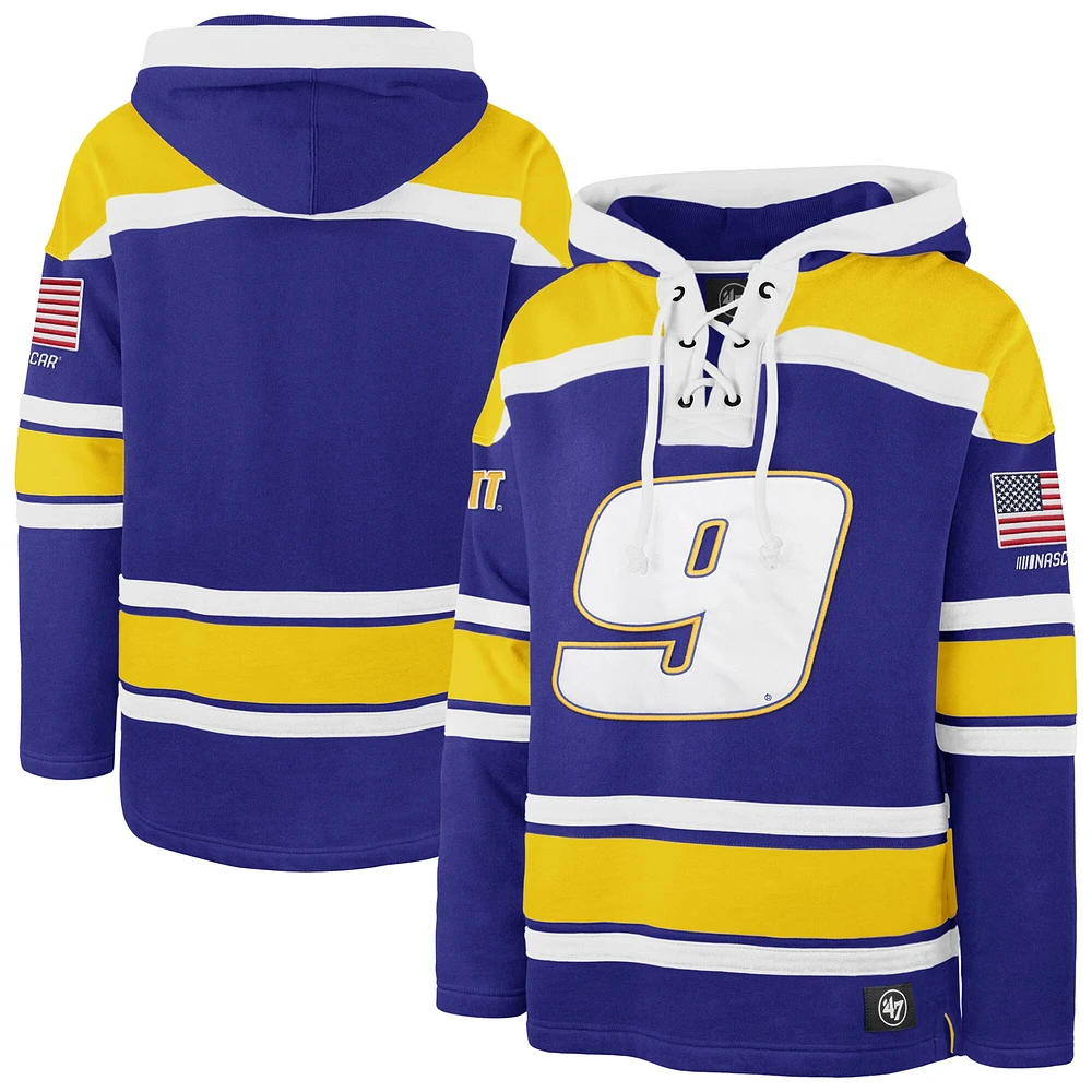 Men's '47  Royal Chase Elliott Superior Lacer Pullover Hoodie
