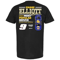 T-shirt noir pour homme de la collection Hendrick Motorsports Team Chase Elliott 2024, pilote le plus populaire