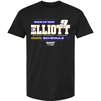 Men's Hendrick Motorsports Team Collection Black Chase Elliott 2025 NASCAR Cup Series Schedule T-Shirt