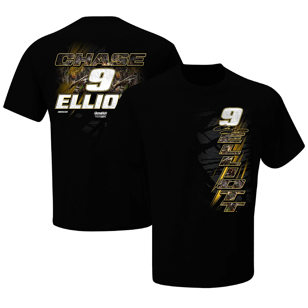 T-shirt noir à motif camouflage Chase Elliott de la collection Hendrick Motorsports Team pour homme