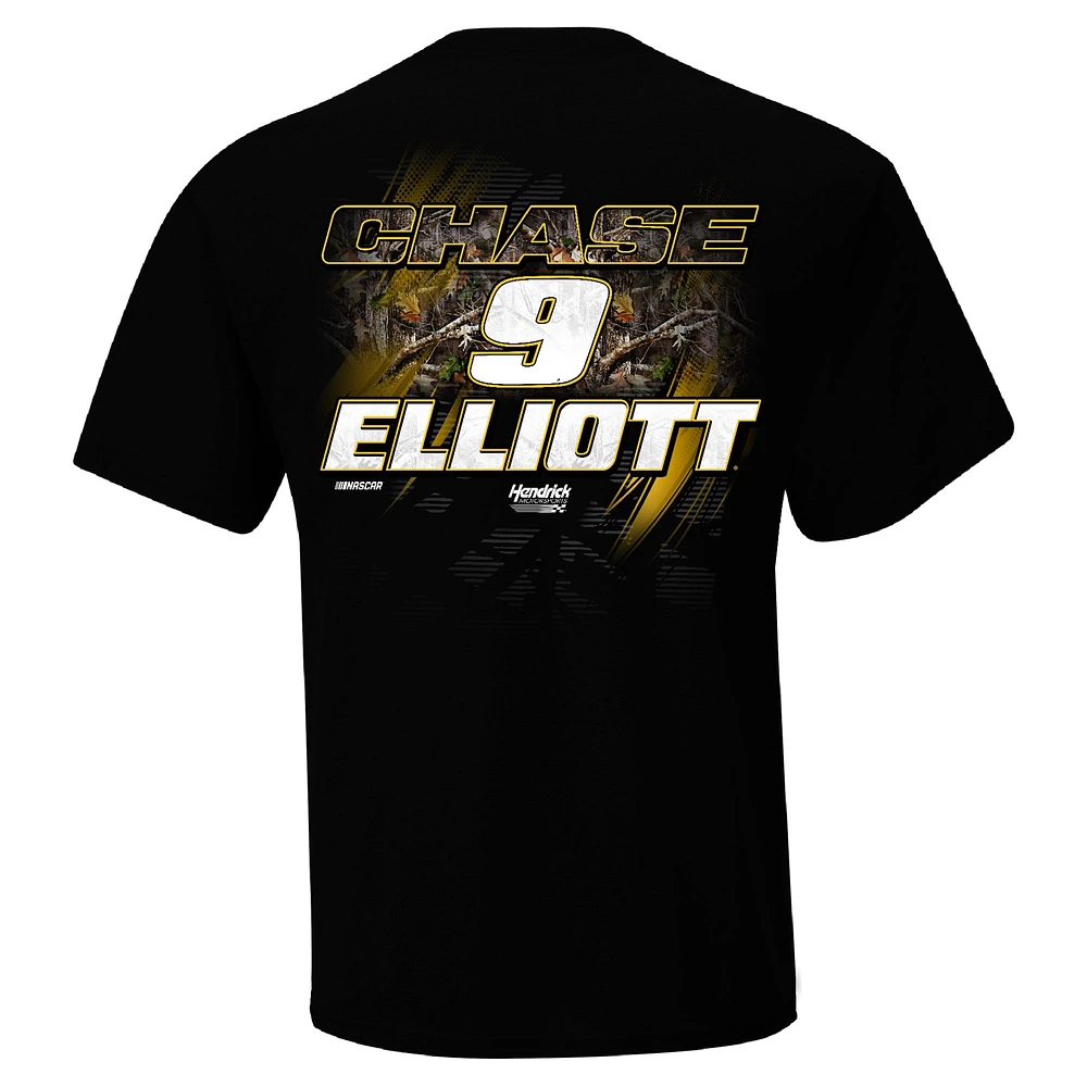 T-shirt noir à motif camouflage Chase Elliott de la collection Hendrick Motorsports Team pour homme