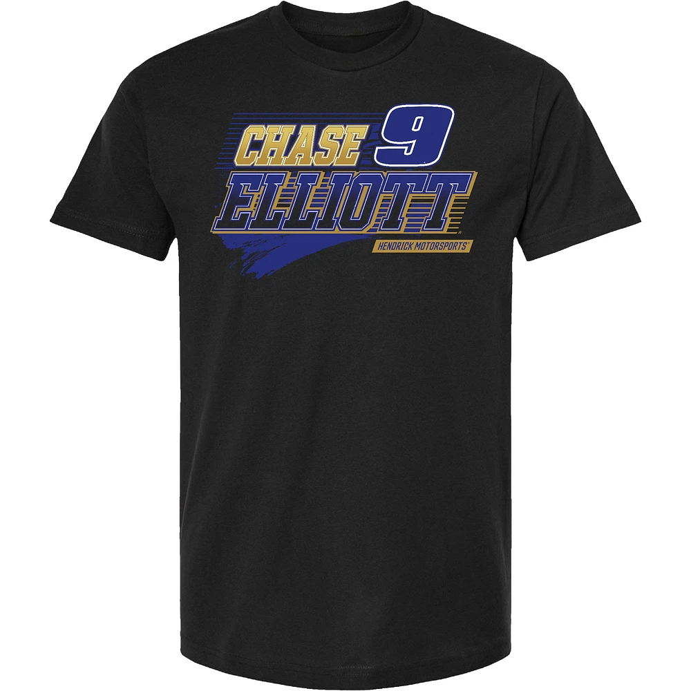 T-shirt noir pour homme de la collection Hendrick Motorsports Team, inspiré du 100e anniversaire voiture Chase Elliott NAPA