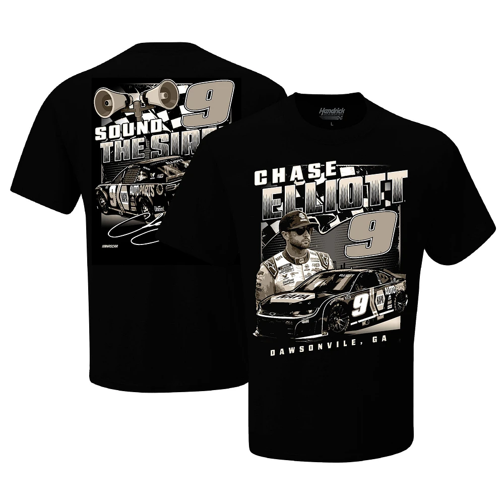 T-shirt noir Burnout Chase Elliott NAPA de la collection Hendrick Motorsports Team pour hommes