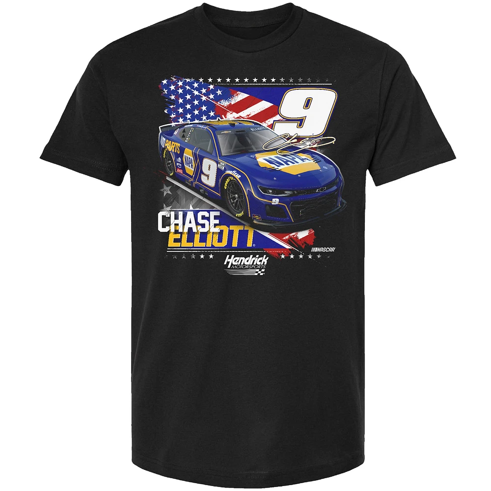Men's Hendrick Motorsports Team Collection Black Chase Elliott NAPA Patriotic Car T-Shirt