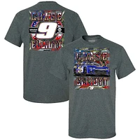 T-shirt de voiture Chase Elliott Heather Charcoal la collection Hendrick Motorsports Team pour hommes