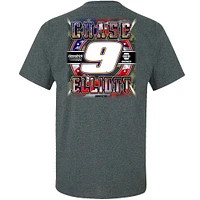 T-shirt de voiture Chase Elliott Heather Charcoal la collection Hendrick Motorsports Team pour hommes