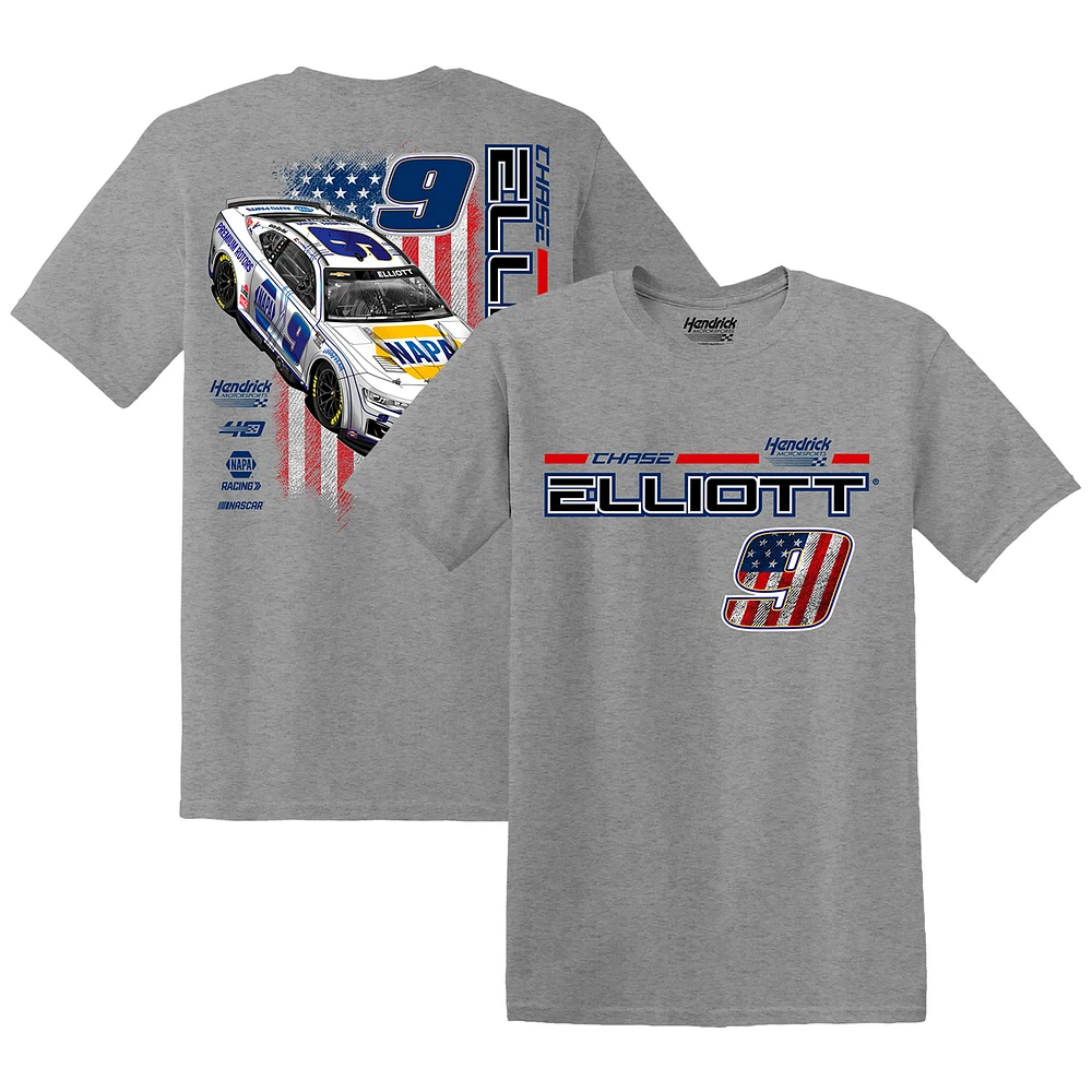 T-shirt NAPA Chase Elliott de la collection Hendrick Motorsports Team pour hommes, gris chiné