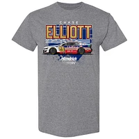 T-shirt de voiture UniFirst la Collection Hendrick Motorsports Team Heather Gray Chase Elliott pour hommes